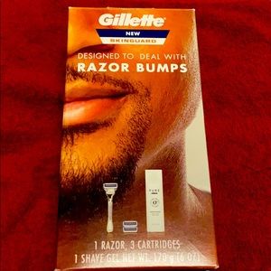 Gillette skinguard razor w/3 cartridges shave gel